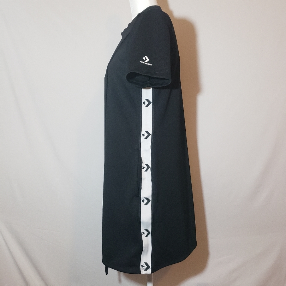 Converse Black Faux Wrap Dress with Pockets